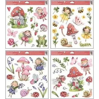 Okenní dekorace Okenní fólie s glitry Víly 30 x 33,5 cm