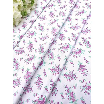 Látka 100% bavlna - fialové pomněnky