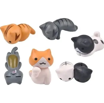 6 ks Mini koťátek Pryskyřice 3-5 cm Roztomilé figurky koček pro dekorace, sběratelské předměty