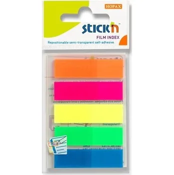 Samolepící bloček Samolepicí proužky Hopax Stick’n Clearnote - 45 x 12 mm, 5 × 25 listů