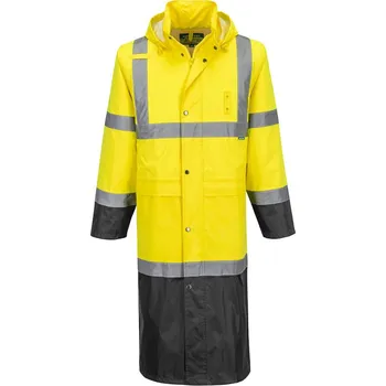 PORTWEST Plášť H446 Hi-Vis Contrast Raincoat 122cm, do deště, reflexní POR-H446YBRS S Žlutá/černá