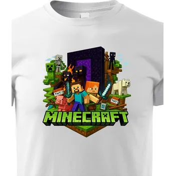 Chlapecké tričko Dětské tričko - Minecraft 3, Barva Bílá, Velikost 158 cm/12 roků, Canvas Dětské tričko Bezvatriko.cz 3188