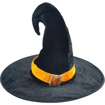 Karnevalový doplněk Klobouk čarodějnický dospělý černý 44x34cm karneval
