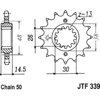 Řetězová sada pro motocykl Řetězové kolečko JT JTF 339-18RB 18 zubů, 530 pogumované HONDA CB 1300 (S) 2003-2013