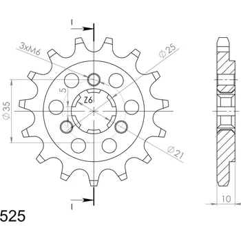 Řetězová sada pro motocykl Řetězové kolečko SUPERSPROX CST-1448:15 15 zubů, 525 CST-1448:15.2