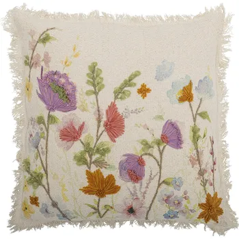 Bloomingville Dekorativní polštář s výšivkou Pogni Nature 50 × 50 cm
