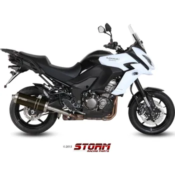 Auto-moto Koncovka výfuku STORM OVAL K.040.LX2B Černá ocel KAWASAKI KLZ 1000 Versys 2015-2018