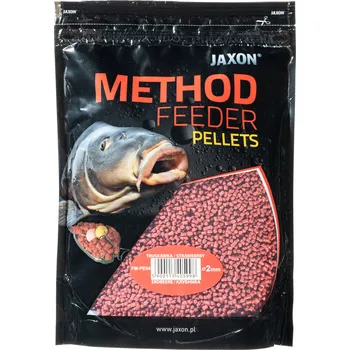 Návnadová surovina JAXON METHOD KRMÍTKO PELETY 2MM JAHODA 500G