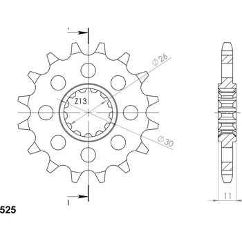 Řetězová sada pro motocykl Řetězové kolečko SUPERSPROX CST-1591:16 16 zubů, 525 YAMAHA TDM 900 (ABS) 2002-2013