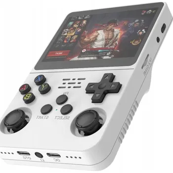 Herní konzole Retro přenosná herní konzole Spreest R36S 64GB bílá Linux, 15127 her