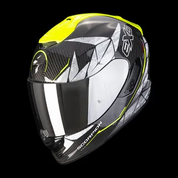 Helma na motorku Moto přilba SCORPION EXO-1400 EVO CARBON AIR ARANEA černo/neonově žlutá 2H71431018
