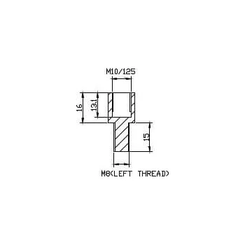 Auto-moto Adaptér na zpětné zrcátko PUIG ADAPTER REAR MIRROR HI-TECH M10 TO M8 LEFT THREAD 9579N černý na řidítka 9579N