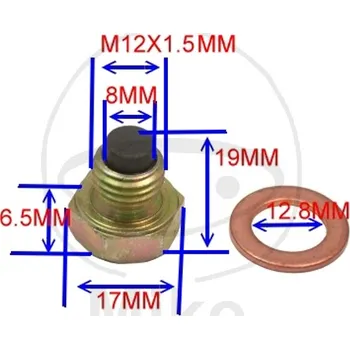 Auto-moto Magnetický vypouštěcí šroub JMP M12X1.50 s těsněním HONDA TRX 350 FE 2000-2006