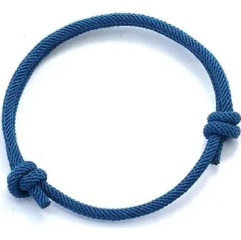 Náramek Pánský provázkový náramek šňůrka 4mm nastavitelný 16-28cm Moderní design pro muže S kvalitním provázkem pro každodenní nošení modrá