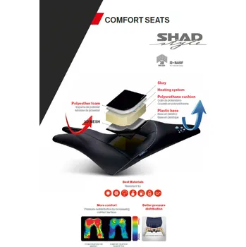 Moto sedlo Komfortní sedlo SHAD SHH0B6209 černé, červené švy SHH0B6209