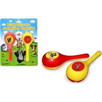 Hudební nástroj pro děti Krtek Krtečkovy rumba koule 2ks plast 16cm na kartě