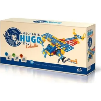 ostatní stavebnice Stavebnice HUGO Letadlo s nářadím 144ks plast v krabici 31x16x7cm