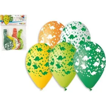 Balónek Balonek/Balonky nafukovací dinosaurus 12'' průměr 30cm 5ks v sáčku