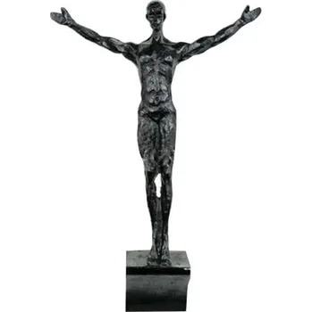 Trojrozměrná soška z pryskyřice 15 x 23 cm Muž s roztaženýma rukama Dekorativní soška pro interiér nebo sběratelskou figurku