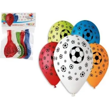 Balónek Balonek/Balonky nafukovací fotbal 12'' průměr 30cm 5ks v sáčku