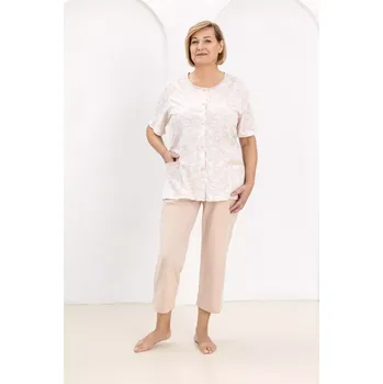 Pánské pyžamo DÁMSKÉ PYŽAMO 738 BIG W/26 Béžová 3xl