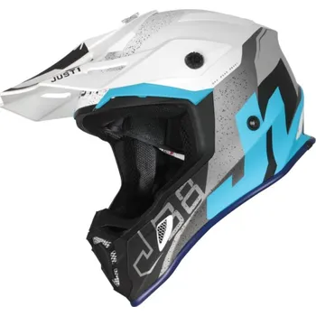 Helma na motorku Moto přilba JUST1 J38 KORNER světle modro/bílá 2H11723912