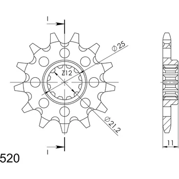 Řetězová sada pro motocykl Řetězové kolečko SUPERSPROX CST-824:14 14 zubů, 520 HUSQVARNA TE 510 (2004>) 2004-2006