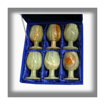 Onyxo Pohárky velké z onyxu 7,5x12,5 cm - sada 6 ks Dárková kazeta