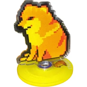 Mini psí dekorace Cheems 5 cm Figurka sedící pes na otočném podstavci 360° Dekorace na stůl poličku palubní desku s ochrannou fólií žlutá