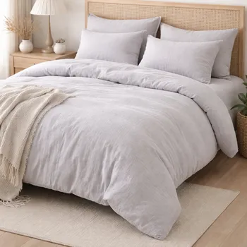 Mušelínové povlečení Leia šedé