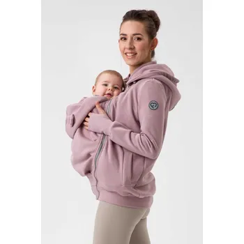 Těhotenská mikina Těhotenská a nosící bavlněná mikina 5v1 Pola, Dust Pink