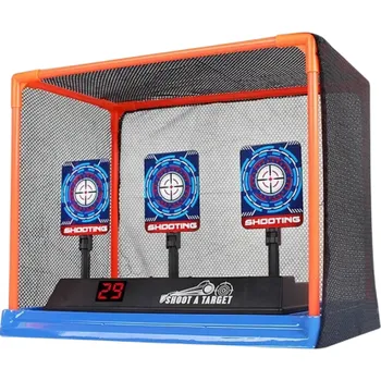 Dětská zbraň Elektronický automatický terč se 3 terči pro Nerf zbraně a jiné typy zbraní 32 x 21 x 26 cm Krabicový střelecký terč se světelnými efekty a počítáním zásahů