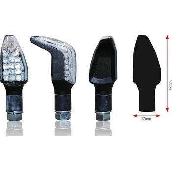 Moto sedlo BIHR Boomerang LED indikátory černé univerzální ST-210