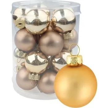 Vánoce Sada skleněných baněk zlatých 3 cm, 20ks