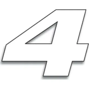 Auto-moto BLACKBIRD Race Number 4 20x25cm Bílá 5049/10/4