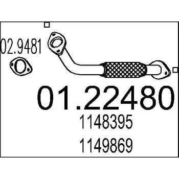 Přední díl výfuku Výfuková trubka MTS 01.22480