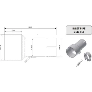 Auto-moto Sací potrubí MIVV 55 > 38 mm 00.73.KU.00003