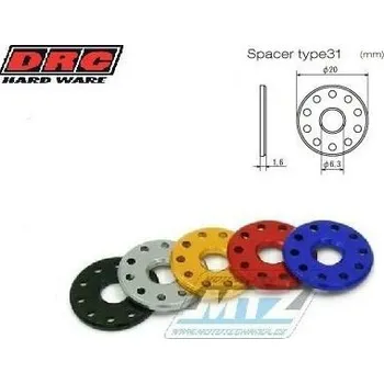 Auto-moto Podložka Alu ¤6 - DRC Aluminum Spacer Type31 (M6 20mm) - DRC D58-58-144 - titan DF5858144