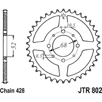 Řetězová sada pro motocykl Řetězová rozeta JT JTR 802-38 38 zubů, 428 JTR802.38