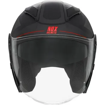 Motodíl přilba N129 TRIOM, NOX (černá matná, červená, vel. XS) 2023 CASQN129TRIOMNOIRMATROUGE