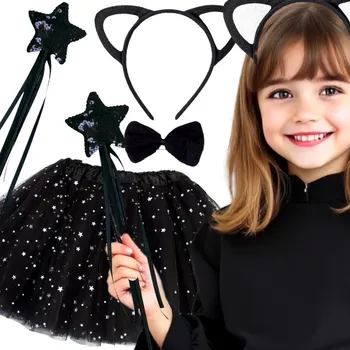 Karnevalový kostým KOSTÝM KOČKA Převlek KOČKY KOSTÝM KOČKA Sada DOPLŇKY UŠI HŮLKA