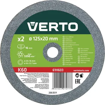 Verto 61H605 2 ks K60, 125 x 16 mm