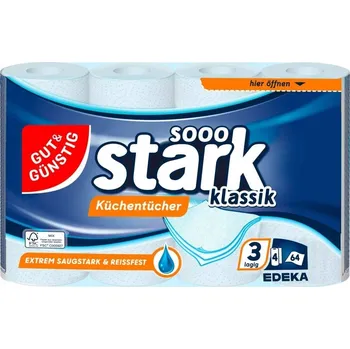 Utěrka Papírové utěrky MAXI 4 role 3vrstvé 256 útržků Silné