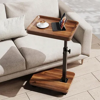 Konferenční stolek NASTAVITELNÝ ODkládací STOLEK K VANĚ, POSTELI, POHOVCE, C-TVAR S KOLEČKY