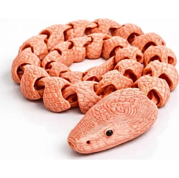 Figurka Flexi 3D malý had | Svíčkománie3D | Barva: Lososová pastelová