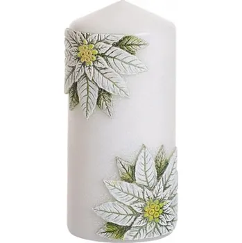 Svíčka Svíčka CHRISTMAS FLOWER DEKOR VÁLEC vánoční d6x13cm