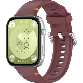 Ostatní příslušenství k chytrým hodinkám VSECHNONAMOBIL 111000 WAVY Silikonový řemínek pro Huawei Watch Fit 4 / Fit 4 Pro bordó
