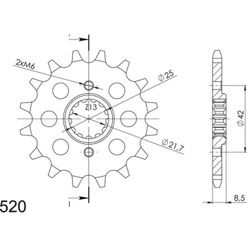 Řetězová sada pro motocykl Řetězové kolečko SUPERSPROX CST-516:16 16 zubů, 520 CST-516:16.2