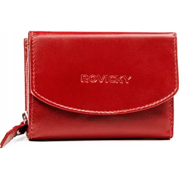Peněženka Peněženka Rovicky kožená červená střední horizontální s přívěskem, 8 přihrádek