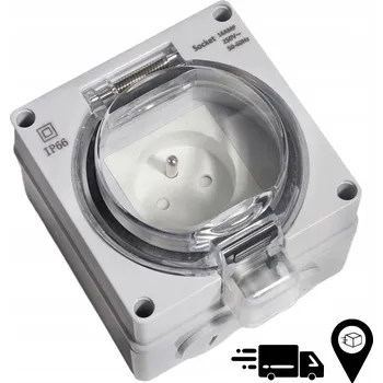 Elektrická zásuvka Venkovní zásuvka ABS IP66 s vypínačem, vodotěsná 16A 1 Otvor